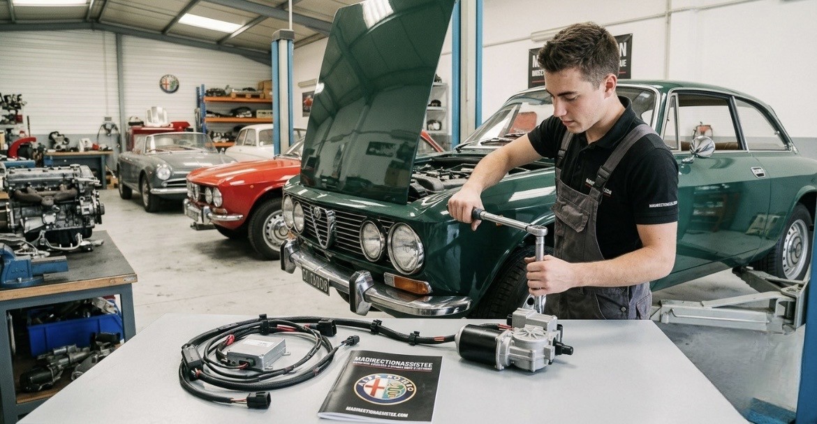 Direction assistée électrique Alfa Romeo de collection : le guide complet 2026  : Découvrez le kit de direction assistée électrique pour Alfa Romeo de